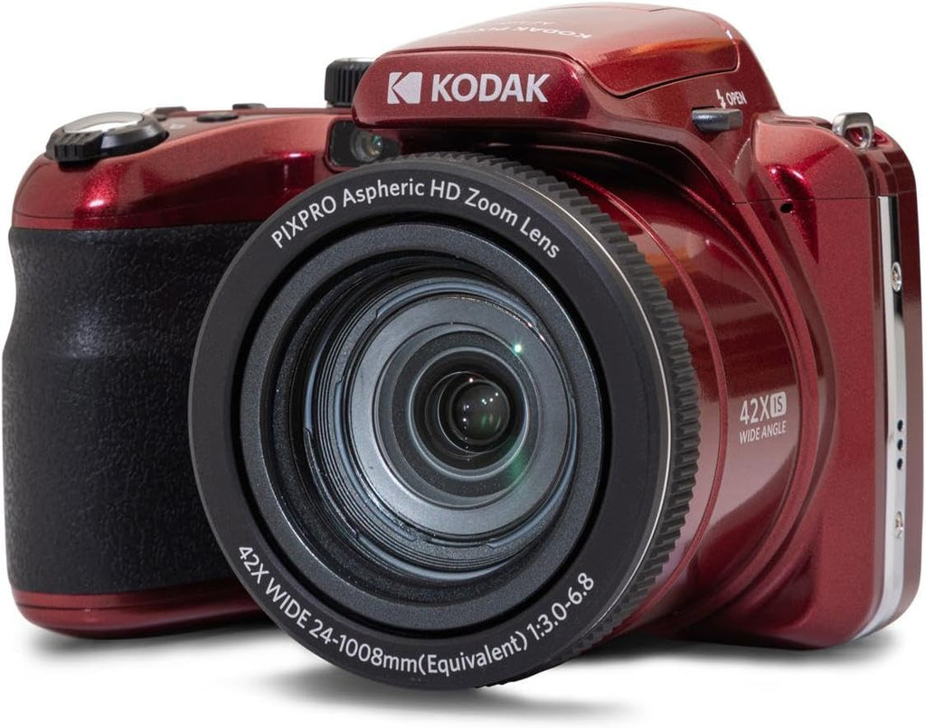 Kodak PIXPRO AZ425 Astro Zoom 20MP Full HD Digital Camera, Red, Bundle with 32GB Memory Card and Bag