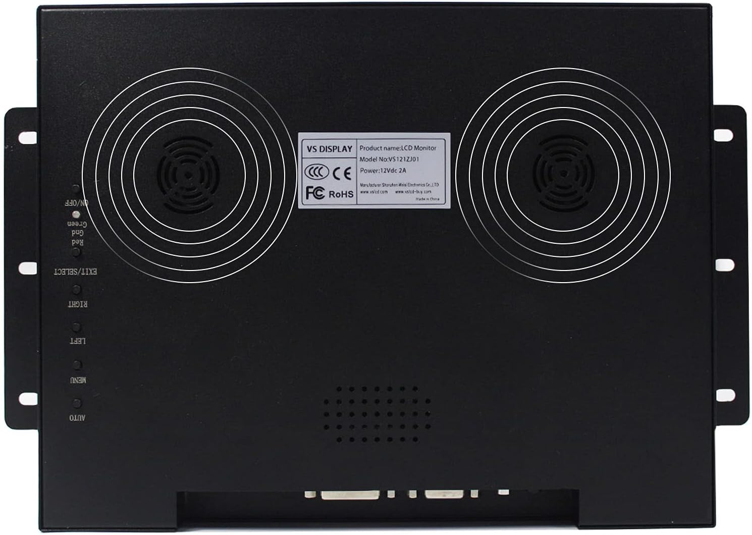 VSDISPLAY Portable Industrial Monitor with Dual Speakers,12.1 inch 800x600 4:3 700nits TFT LCD Touch Screen Monitor VS121ZJ01,Metal Shell, DVI VGA Ports