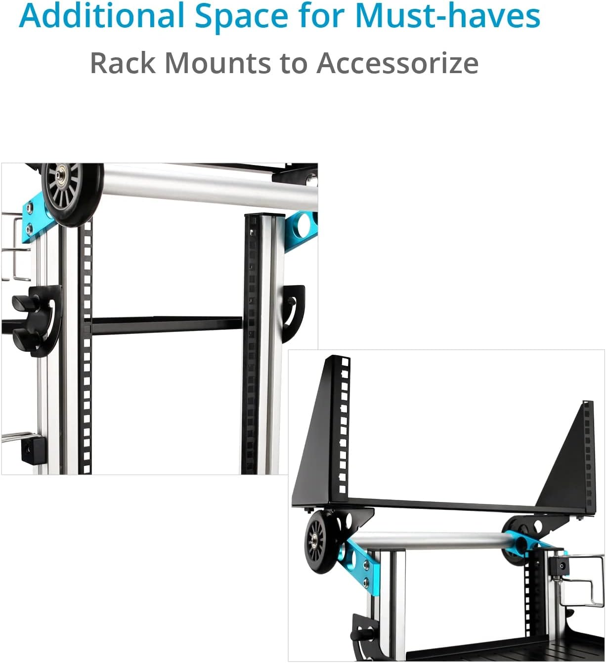 PROAIM Soundchief Vertical Channel Cart for Sound/Video Recording & Production w Rack Mount. Up/down Shelf Adjustment, Reliable Foot Brakes, Collapsible. Payload up to 30kg / 66lb. (CT-SDCF-CV4)