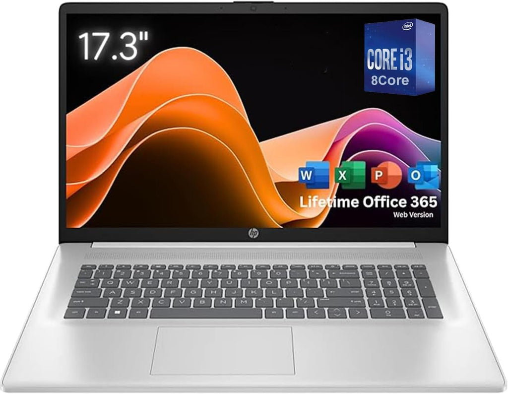HP 17.3' Touchscreen Laptop with Microsoft Office 365 for The Web • Intel 8-Cores • 32GB RAM • 2TB SSD • 10-Key Number Pad • Windows 11 W/O Mouse