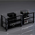 Audio Rack 1/2/3/4 Tier Stereo Rack Audio Equipment Rack Audio Stereo Shelf Wooden HiFi Rack Audio-Video Shelving Shock-Absorbing(Multi-Colored,3 Tier)