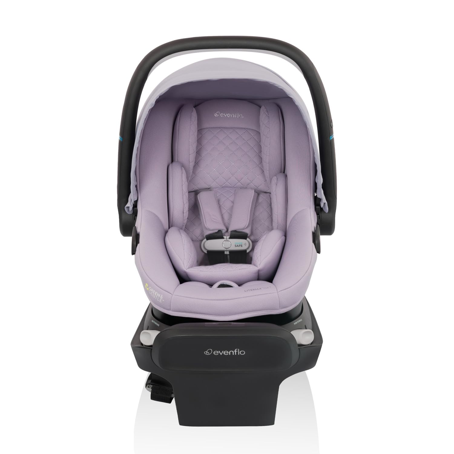 Evenflo Revolve180 LiteMax NXT Rotating Rear-Facing Lightweight Preemie and Infant Car Seat 3-30lbs. with SensorySoothe. Easy Install with Base (Agate Purple)