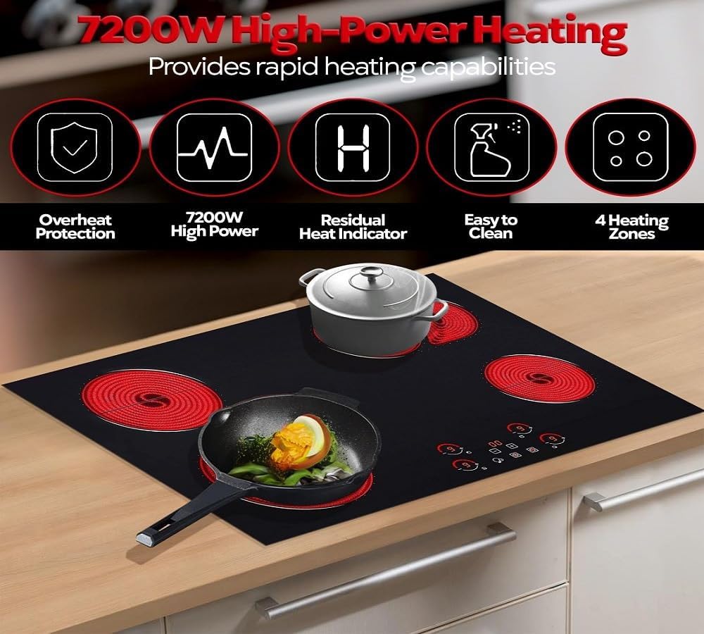 Ramblewood 4 Burner 30' Electric Cooktop, EC4-70, 7200W