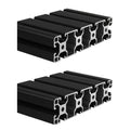 40160 Aluminum Extrusion T Slot 100mm Long Black 2 Pack, Extruded Aluminum Profile 40 Series European Standard Anodized Linear Rail for 3D Printer Parts and CNC DIY 40 x 160 3.94' 2Pcs (Kwweeoo)