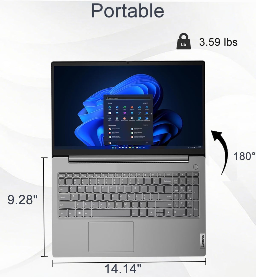 Lenovo Laptop V15 for Business and Student (15.6' FHD Anti-Glare, AMD Ryzen 5 7520U (> Intel i5-1235U), 16GB DDR5 RAM, 512GB SSD), Numeric Keypad, Webcam w/Shutter, RJ-45, Wi-Fi 6, HDMI, Win 11 Pro