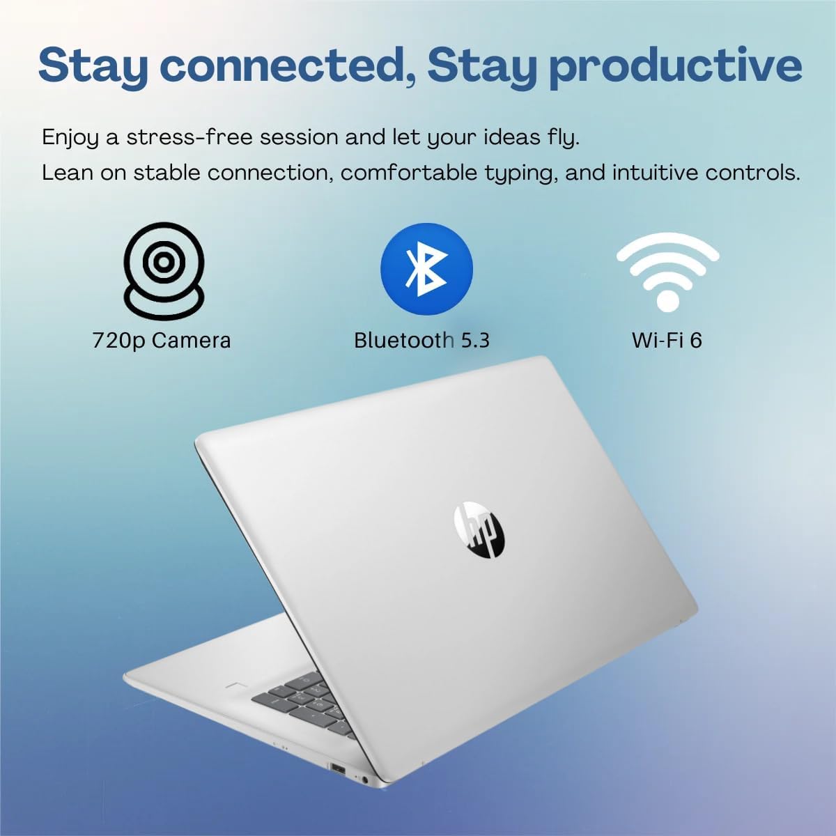 HP 17' Touchscreen Business Laptop, Intel 10-Core i7-1355U(Up to 5 GHz), Microsoft Office Pro Lifetime, 16 GB RAM, 512 GB SSD, HD Audio, 720P Webcam, WiFi 6, Bluetooth 5.3, Windows 11 Pro, Silver