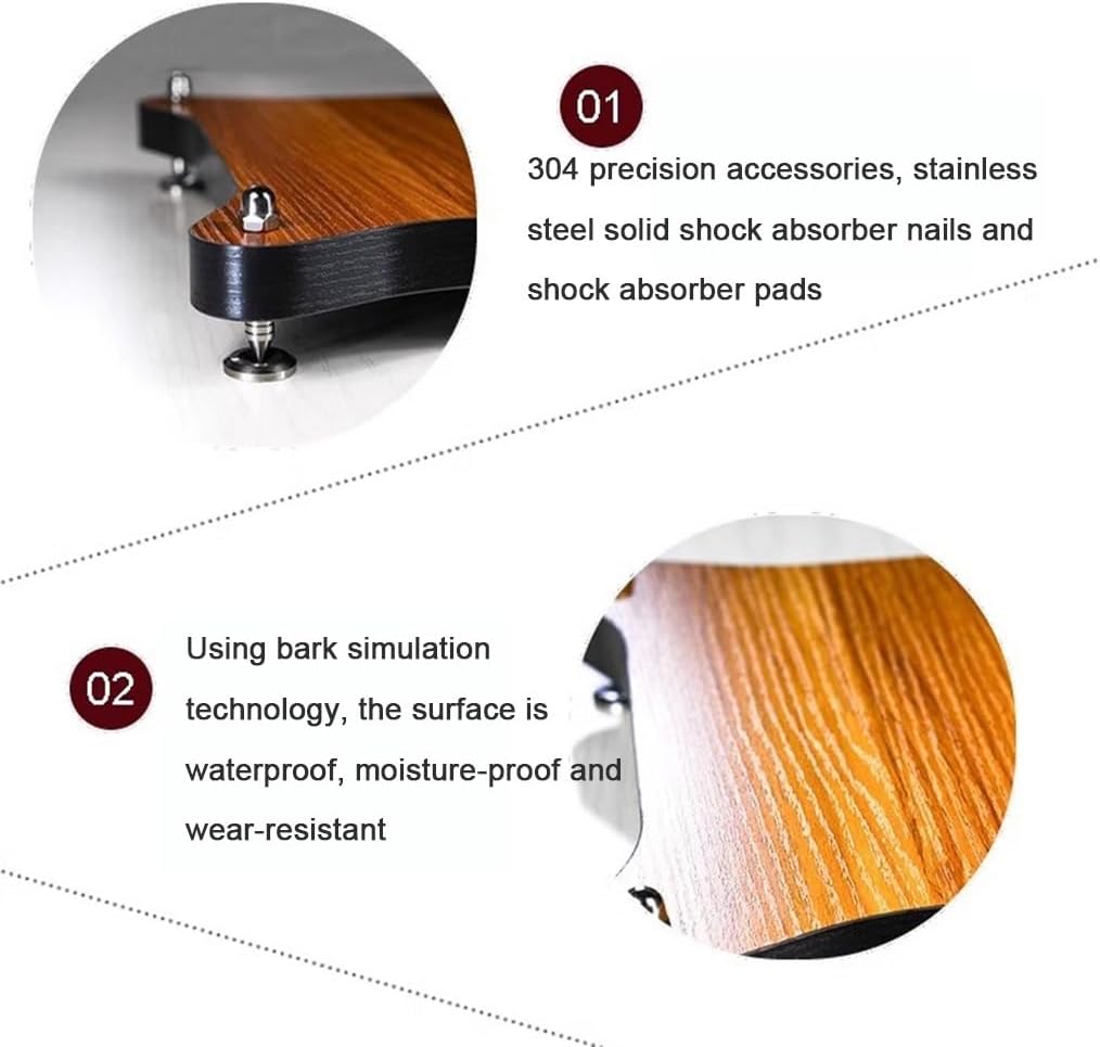 4-Tier Sturdy Solid Wood HiFi Rack - Premium Av Shelf for Home Theater & Audio Equipment Organizes Turntables Amplifiers & Music Gear Ideal for Audiophiles-Wood Color-60 * 78 * 48cm