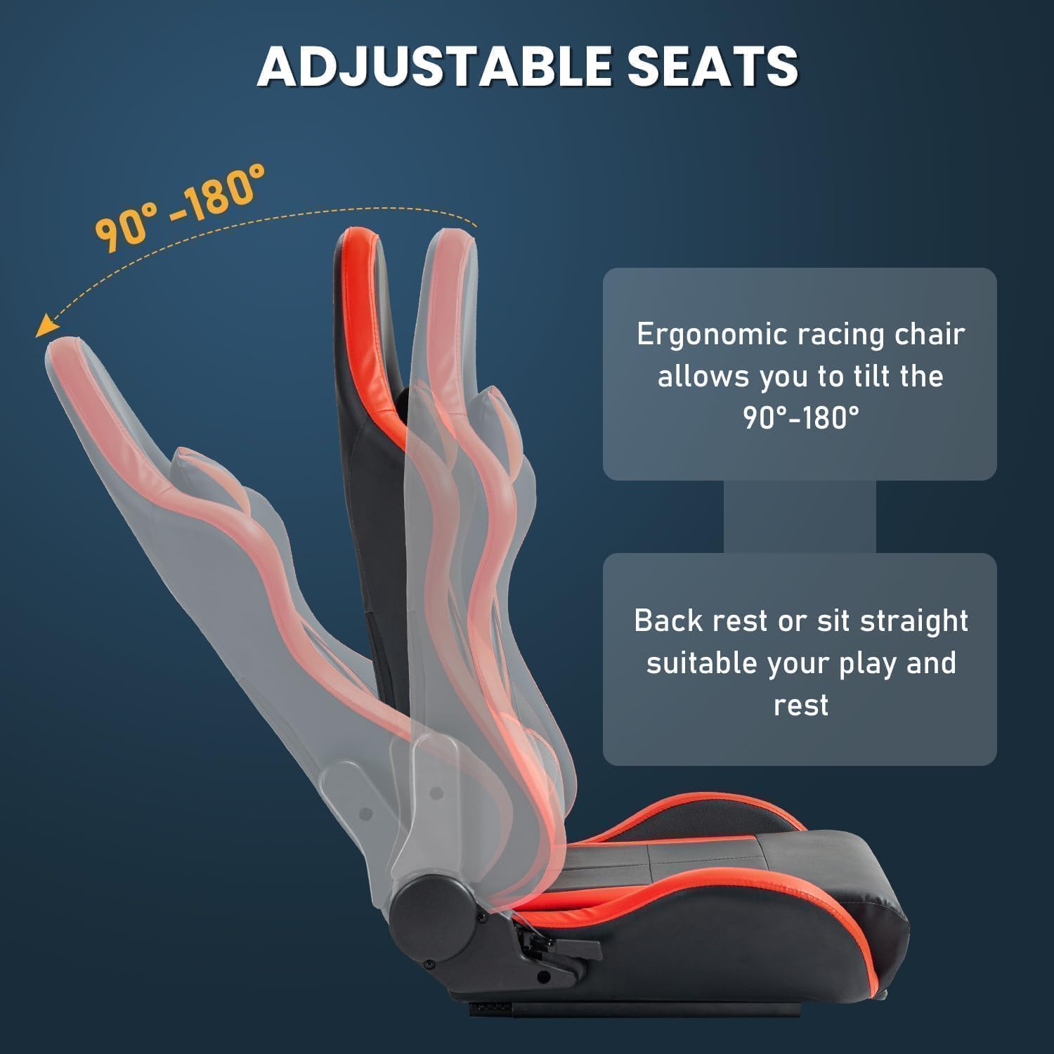 Supllueer Racing Simulator Cockpit with Comfort Gaming Seat&Monitor Stand Fit for Logitech GPRO G920,for Thrustmaster T300,for Fanatec,Adjustable Sim Race Mount No Steering Wheel Shifter Pedal Display