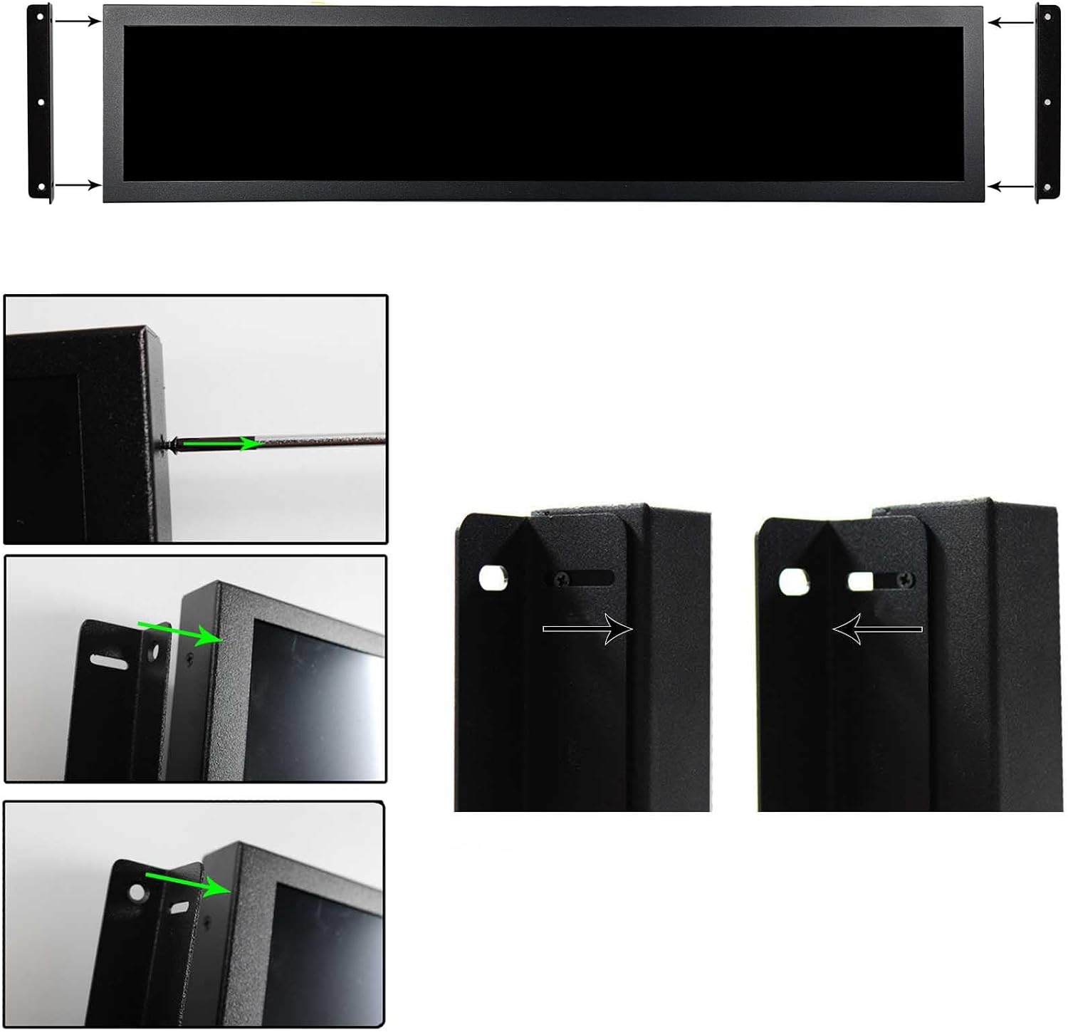 VSDISPLAY 28 Inch Long Stretched Bar LCD 1920x360 IPS Screen Monitor with USB Video Input,for Gaming Marquee Cabinet,Store Shelf Advertising,Digital Signage
