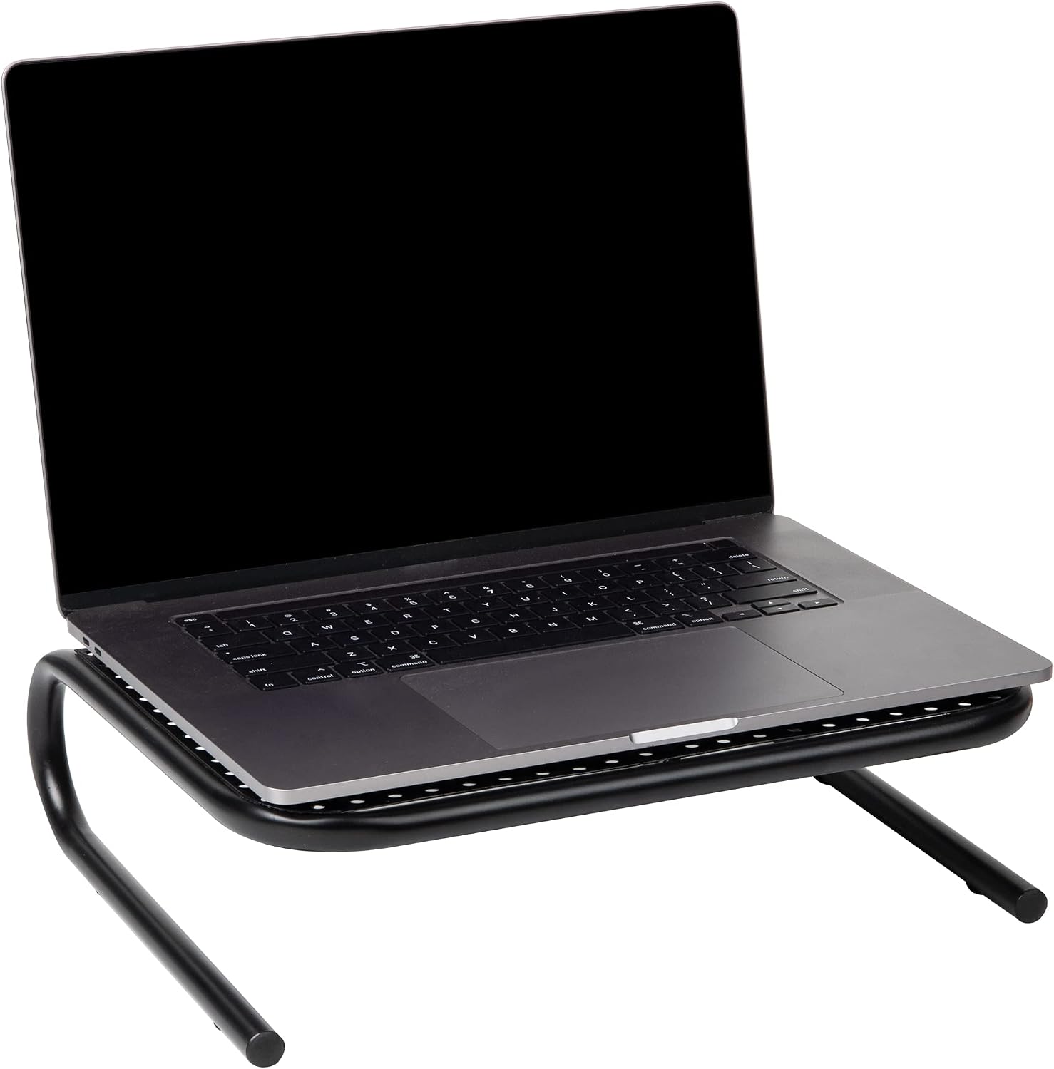 Mind Reader Monitor Stand, Ventilated Laptop Riser, Desktop Organizer, Metal, 14.5' L x 11.25' W x 4.25' H, Black (Pack of 8)
