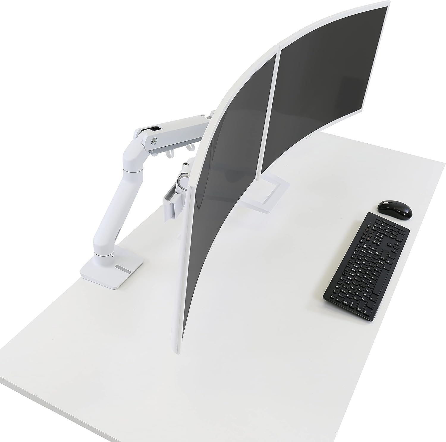 Ergotron – HX Dual Monitor Arm, VESA Desk Mount – for 2 Monitors Up to 32 Inches, 5 to 17.5 lbs Each – White