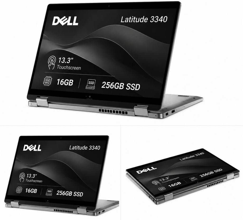 Dell Latitude 3340 3000 2-in-1 Business Laptop (13.3' FHD Touchscreen, Intel i5-1335U (> i7-1255U), 16GB DDR5 RAM, 256GB SSD), 1080p IR Webcam, Intelligent Audio, Flip Convertible Yoga, Win 11 Pro