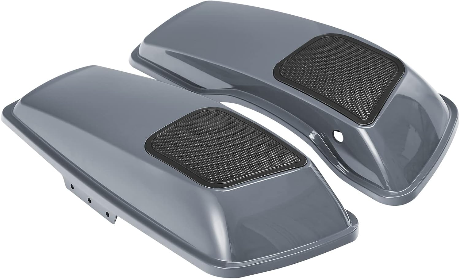 HR3 Gunship Gray Saddlebag Lids w/ 6'x9' Speaker Grills Compatible with 2014-later Harley Touring Road Glide Street Glide Ultra Limited Electra Glide Standard Models