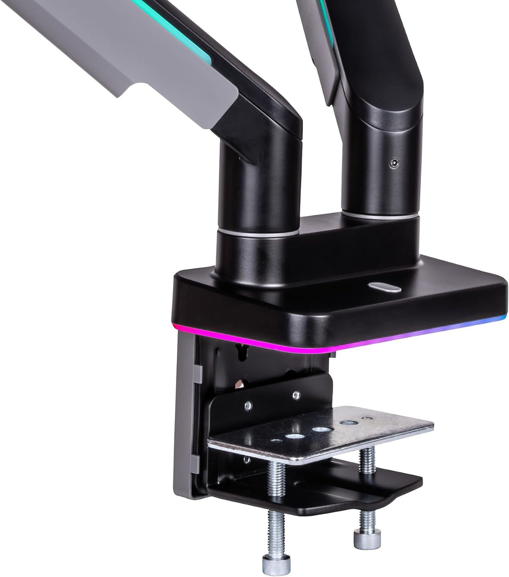 Thermaltake Dual Heavy Duty RGB Monitor Arm for up to 2 x 35 inchs and 2 x 44 lbs Screen, 100 x 100 mm VESA Compatible, Wide Rage Movements, GEA-MSR-DMSBLK-01