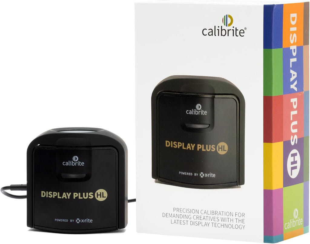 Calibrite Display Plus HL Monitor Calibration Colorimeter for Mini LED OLED and Super Bright Displays, Advanced HL Sensor Measures Up to 10000 Nits, PROFILER Software, USB C with Adapter