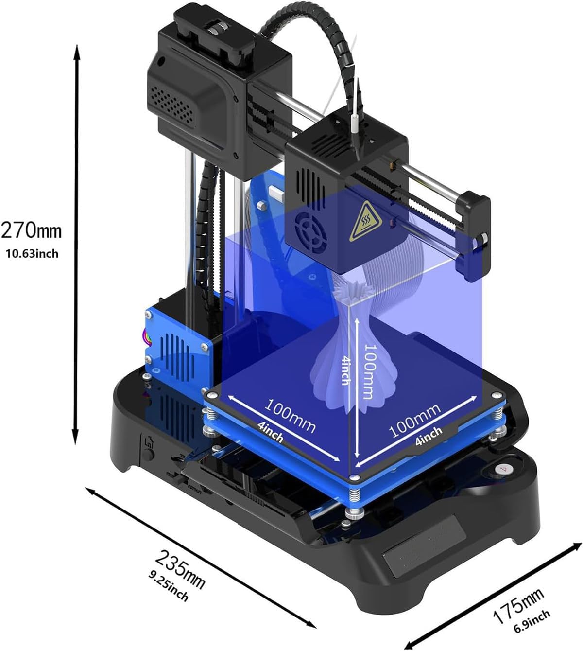 Mini 3D Printer for Beginners, High Precision & Stability, Ideal for Kids and Student Educational Projects