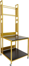 3D Printer Stand with Double Layer, 3D Printer Filament Storage Rack, Heavy Duty Mobile Printer Table with Wheels for Studio Office Storage and Organization (Gold)