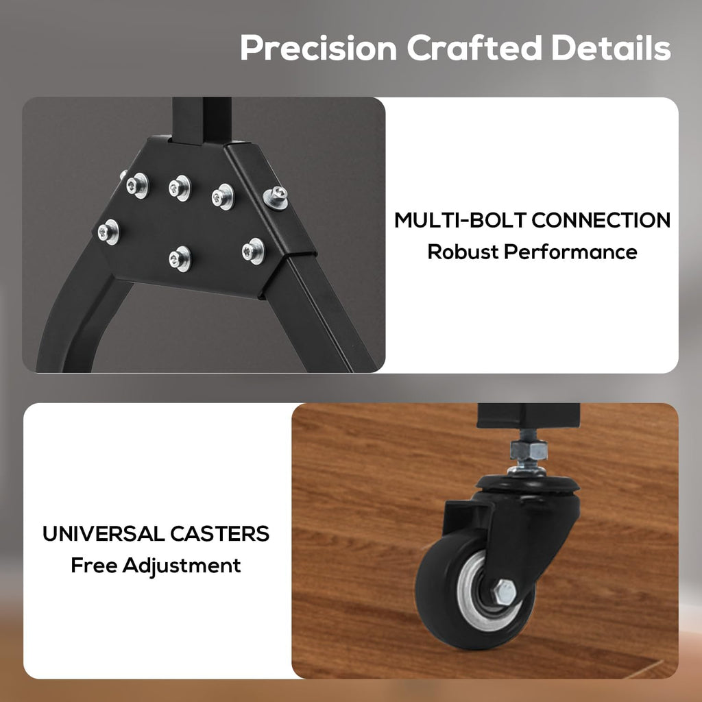 Anman Ultra-stable Triple Monitor Stand for Racing Simulator Cockpit 27-32 Inch Heavy Duty Triple Screen Mount With Casters and Punk Design