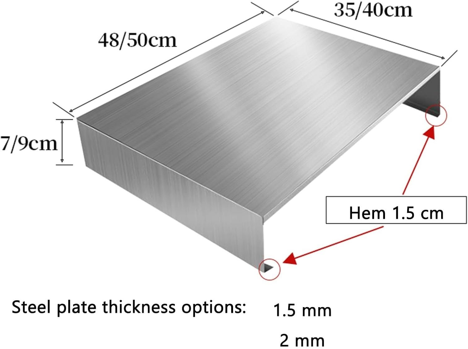 Gas Stove Cover Board 30 Inch Cover For Gas Stove Top Stainless steel construction For Counter Space, Sink, Rv And Electric(A-1.5mm,50x80x7cm)
