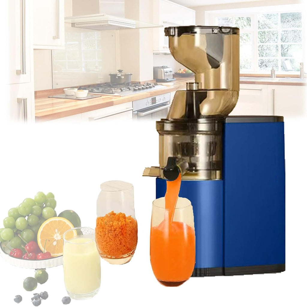 Juicer Machine,Big Mouth Large 3 Inch Feed Chute,800W Power,65rpm/Min,500ML Centrifugal Juicer,For Whole Fruits And Veg,Easy To Clean,With Juice Cup,Cleaning Brush,Blue