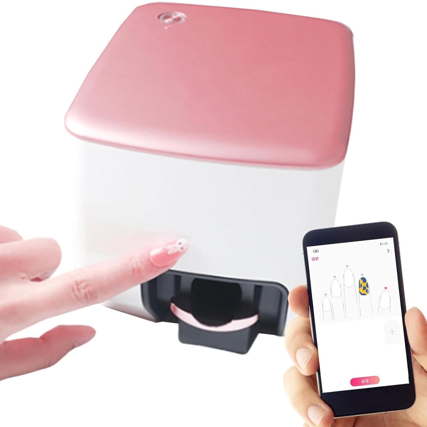 Smart 3D Nail Printer-App/WiFi Connection Control/Ink Cartridges,10s Gel Nail Art | 4800 Dpi Chip-Resistant Prints | Auto Nail Detection for Perfect DIY Manicures,Girls' Home Nails