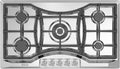 Empava 36 Gas Cooktop with 5 Italy Sabaf Sealed Burners NG/LPG Convertible in Stainless Steel Model 2020, 30 inches