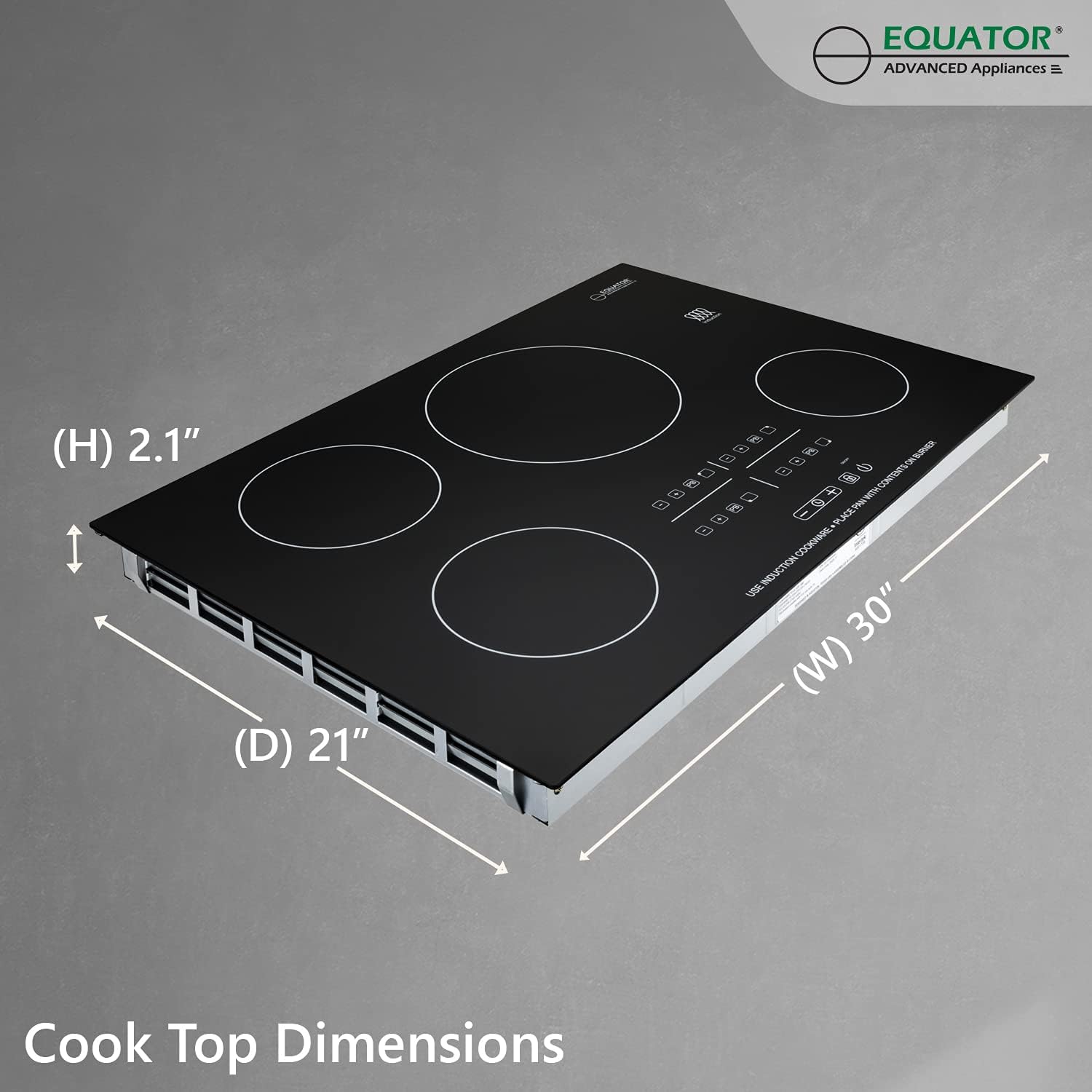 Equator 30' Modern Built-in Stainless Steel Induction Cooktop 4 Burner