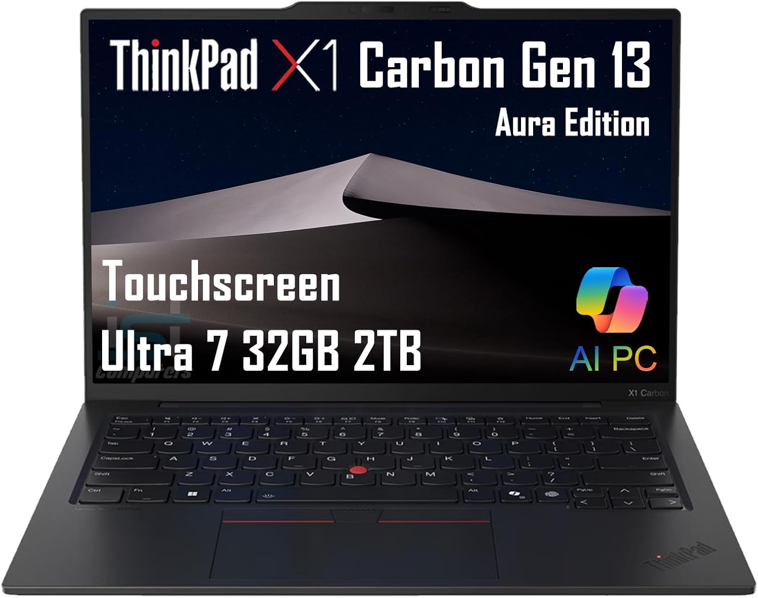 Lenovo ThinkPad X1 Carbon Gen 13 Aura Edition AI PC Laptop (14' FHD+ Touchscreen, Intel Core Ultra 7 255U, 32GB 8400MT/s RAM, 2TB SSD, (>i7-1355U)), Backlit, FP, IR Webcam, Thunderbolt 4, Win 11 Pro