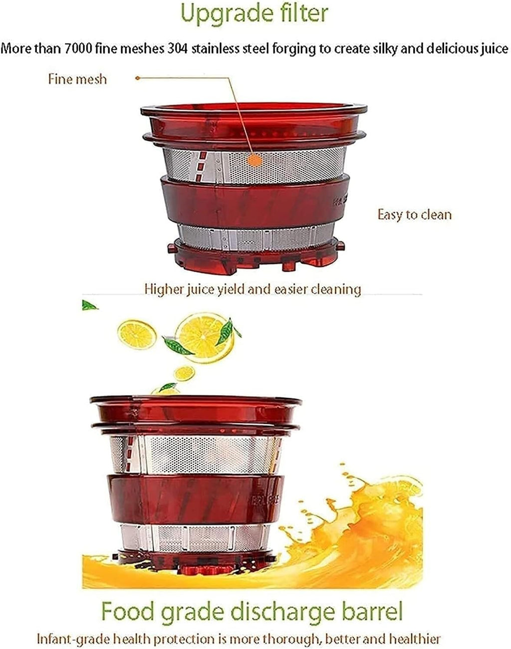 Juicer Machine,Juicer Machines Slow Masticating Juicer Extractor Cold Press Juicer With Two Speed Modes Easy To Clean Quiet Motor