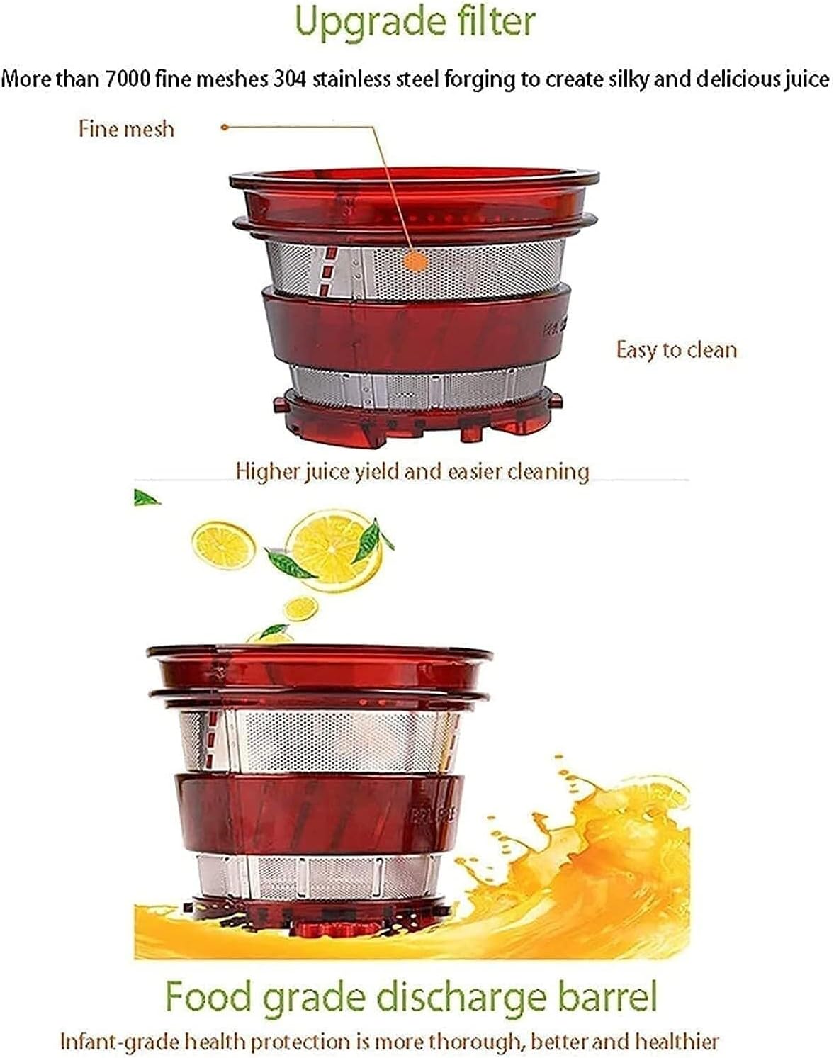 Juicer Machine,Juicer Machines Slow Masticating Juicer Extractor Cold Press Juicer With Two Speed Modes Easy To Clean Quiet Motor