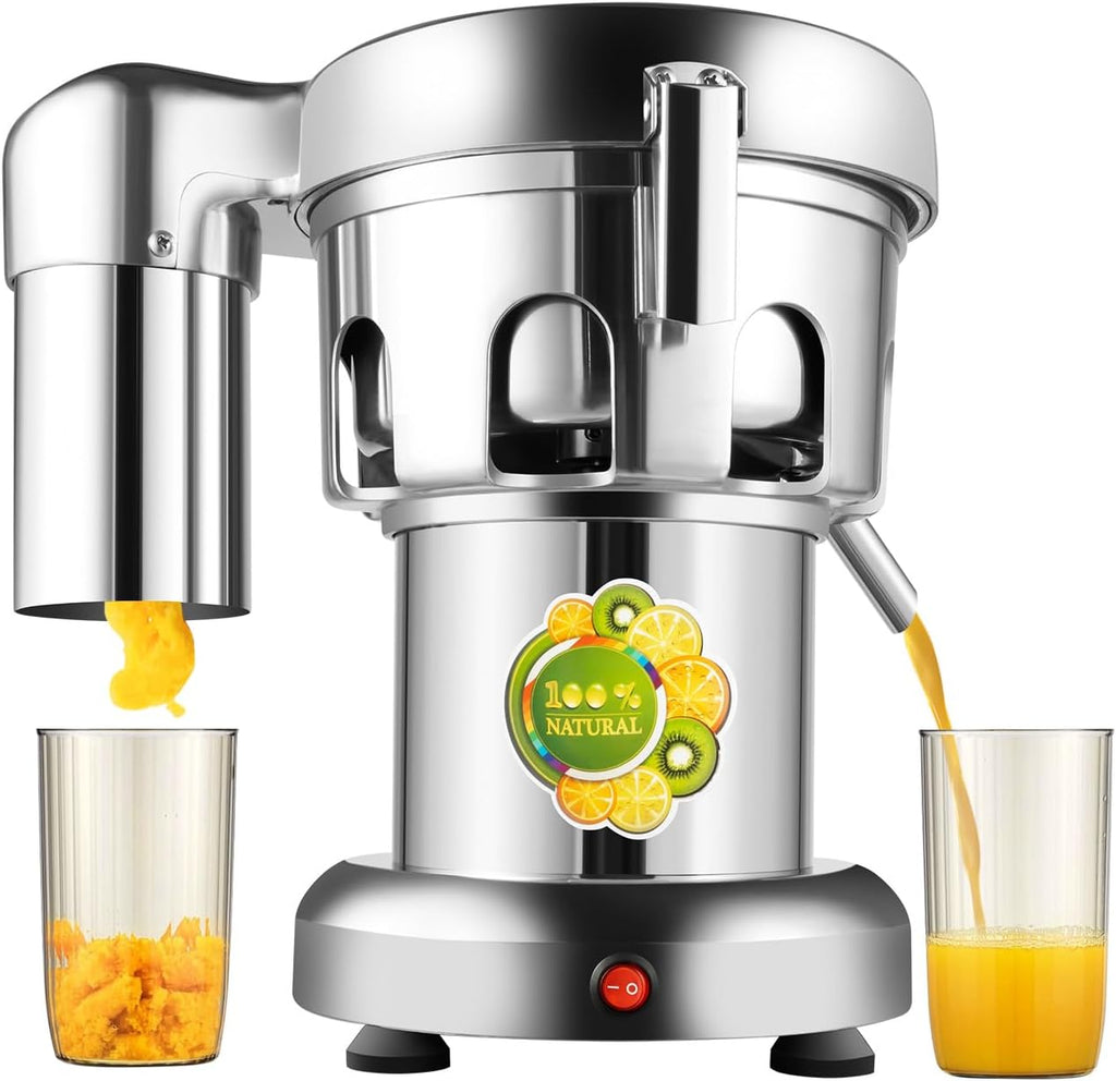 Commercial Juice Extractor Heavy Duty Centrifugal Juicer Machine Electric Fruit and Vegetables Juice Maker Aluminum and Stainless Steel Constructed 110V 370W