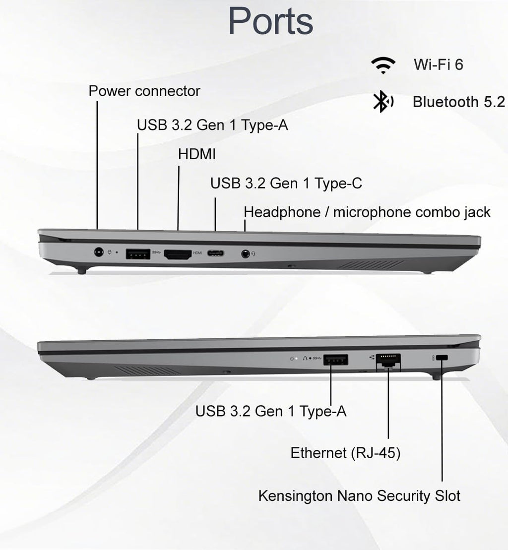 Lenovo Laptop V15 for Business and Student (15.6' FHD Anti-Glare, AMD Ryzen 5 7520U (> Intel i5-1235U), 16GB DDR5 RAM, 512GB SSD), Numeric Keypad, Webcam w/Shutter, RJ-45, Wi-Fi 6, HDMI, Win 11 Pro
