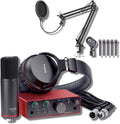 Focusrite Scarlett Solo Studio 4th Gen USB Audio Interface Desktop Bundle with CM25 MkIII Mic, SH-450 Headphones, StreamEye Boom Arm, and Pop Filter — 24-Bit/192kHz, Air Mode, Auto Gain