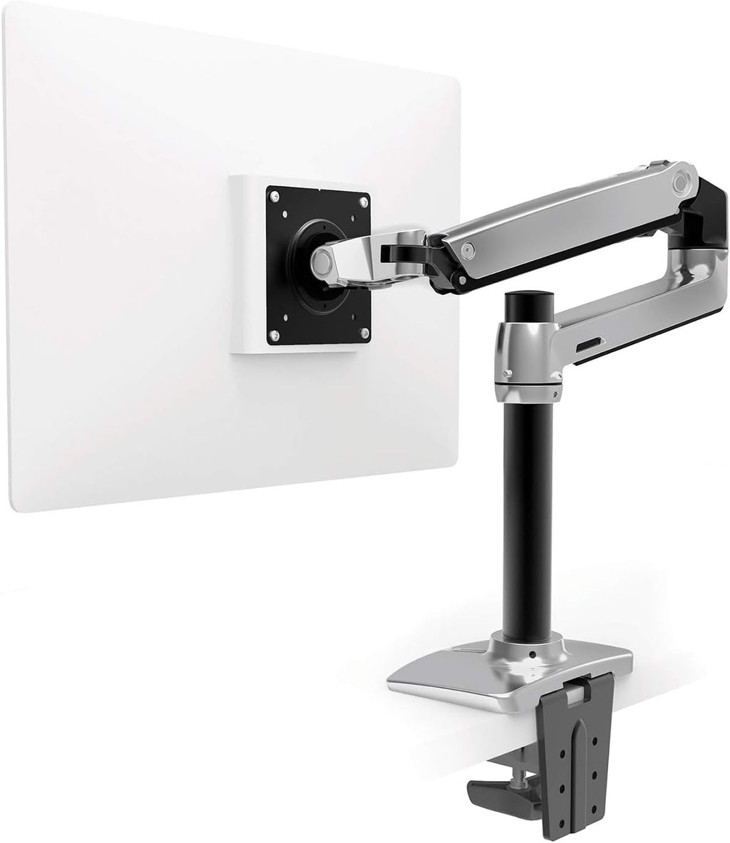 Ergotron – LX Monitor Arm, Single Monitor Desk Mount – fits Flat Curved Ultrawide Computer Monitors up to 34 Inches, 7 to 25 lbs, VESA 75x75mm or 100x100mm – Tall Pole, Polished Aluminum