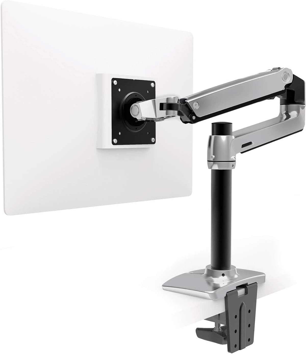 Ergotron – LX Monitor Arm, Single Monitor Desk Mount – fits Flat Curved Ultrawide Computer Monitors up to 34 Inches, 7 to 25 lbs, VESA 75x75mm or 100x100mm – Tall Pole, Polished Aluminum