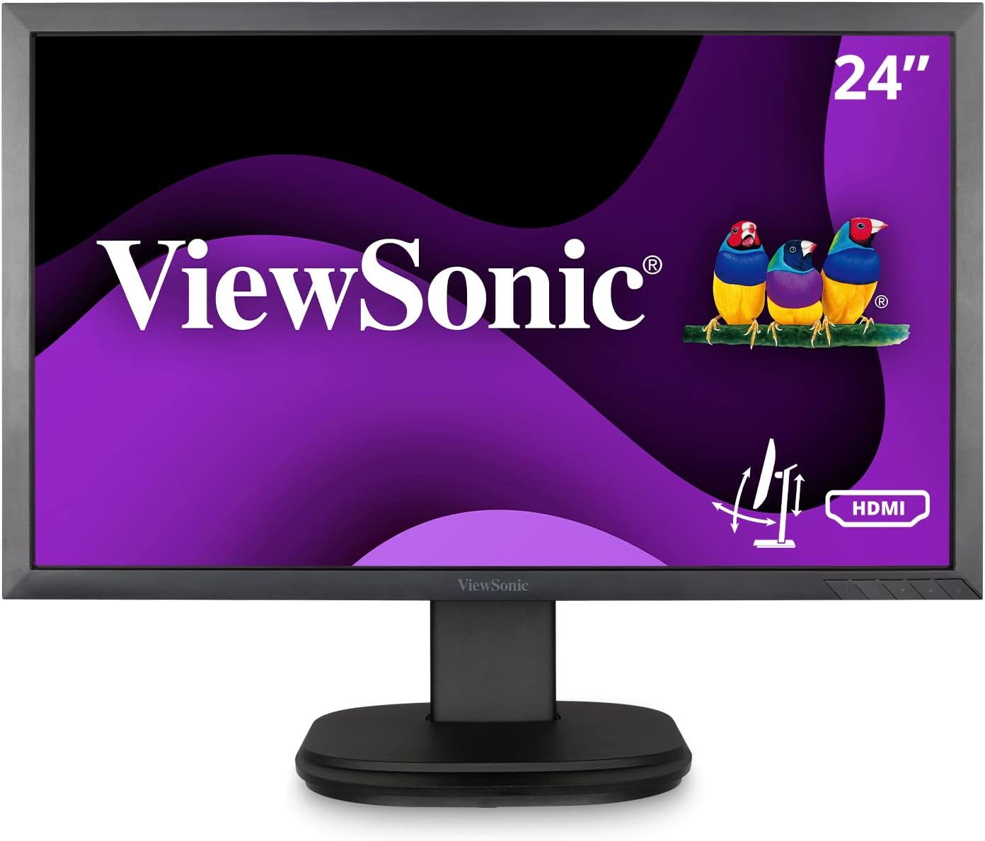 ViewSonic VG2439SMH 24 Inch 1080p Ergonomic Monitor with HDMI DisplayPort and VGA for Home and Office, Black