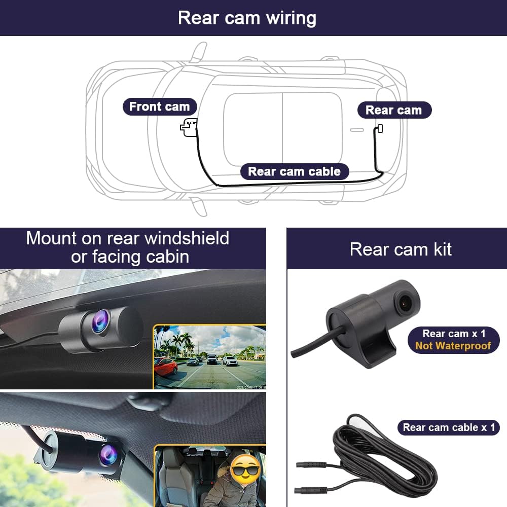 Fitcamx 2160P+Rear 1080P Dash Cam Adapts for Hyundai Elantra 2021-2025 SE SEL Limited N Line Blue Manual (AA000), OEM Look, Dual HD Video, WiFi & APP, Loop Recording, G-Sensor, Easy to Set, 128GB Card