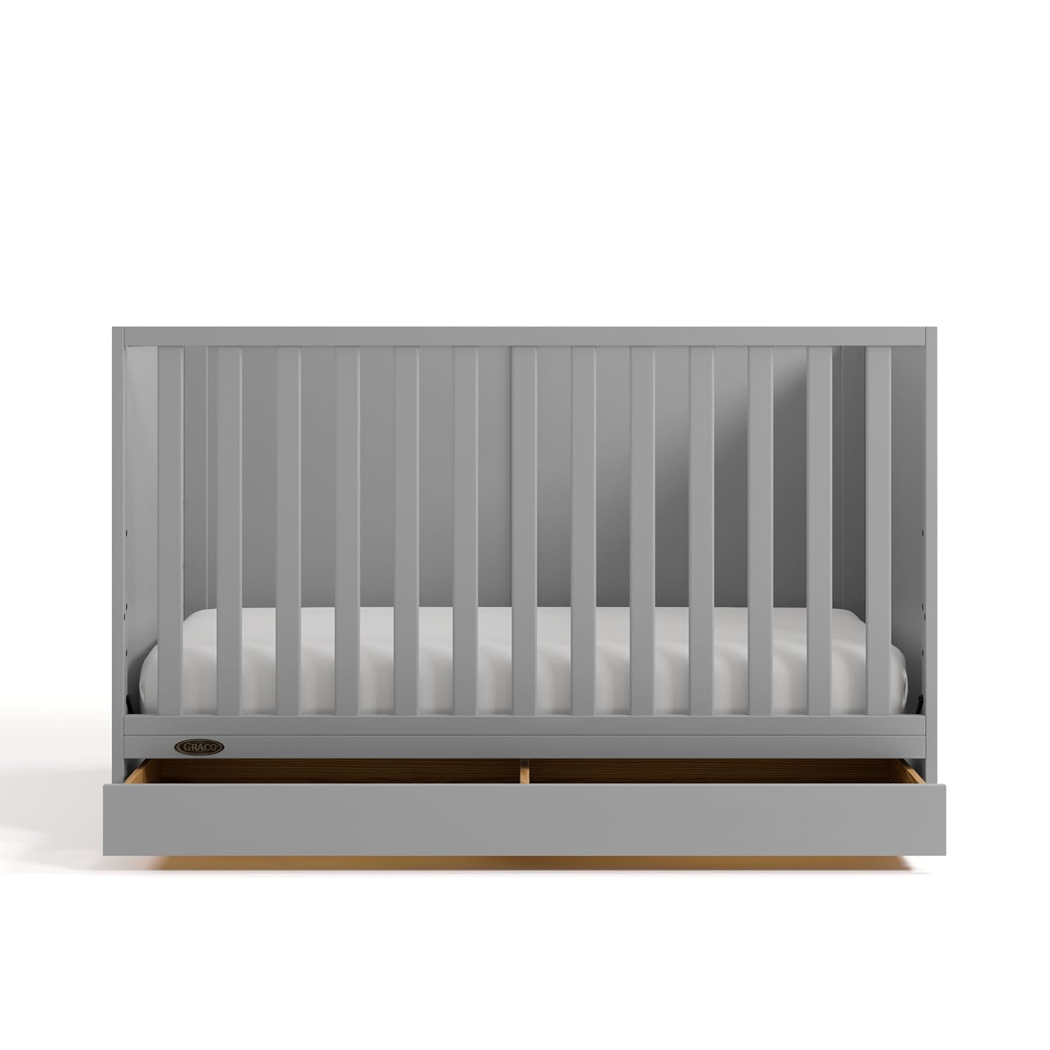 Graco Theo 3-in-1 Convertible Crib with Storage Drawer – GREENGUARD Gold Certified Baby Crib Crafted from Wood, Converts to Toddler Bed, Daybed, and Full-Size Bed (Pebble Gray)