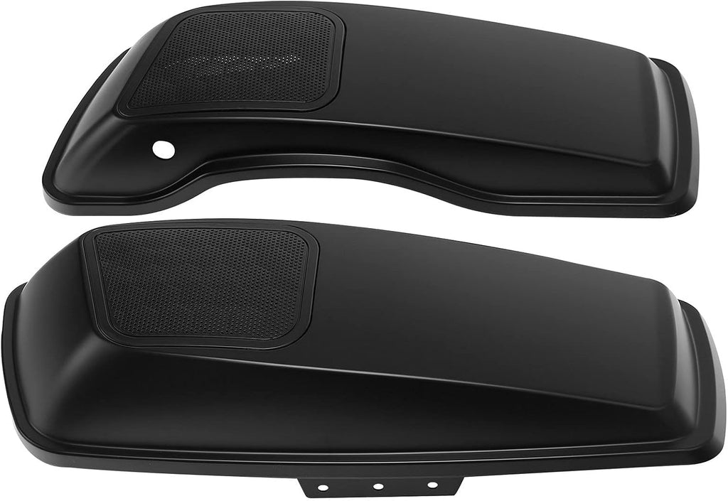 HR3 Black Denim Saddlebag Lids w/ 6'x9' Speaker Grills Compatible with 2014-later Harley Touring Road Glide Street Glide Ultra Limited Electra Glide Standard