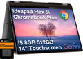 Lenovo IdeaPad Flex 5i Chromebook Plus 2-in-1 Laptop (14' FHD+ Touchscreen, Intel 10-Core i5-1334U, 8GB RAM, 512GB Storage(256GB SSD+256GB SD)) Business, Students, Home, Webcam, Backlit KB, Chrome OS