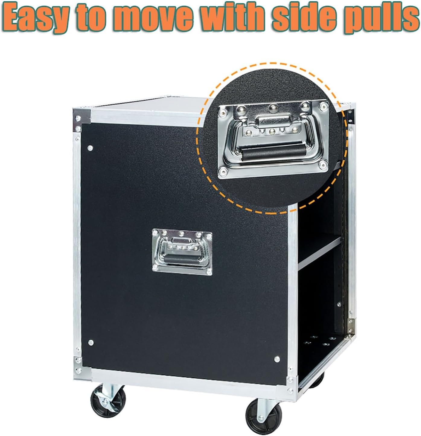 12U Server Cabinet，Portable Network Rack，Open Frame Rack，with Caster Built-in Handle Network Rack， Rolling Network Rack，for Servers & AV Gear and IT Equipment (Size : 12U-70X52.5CM)