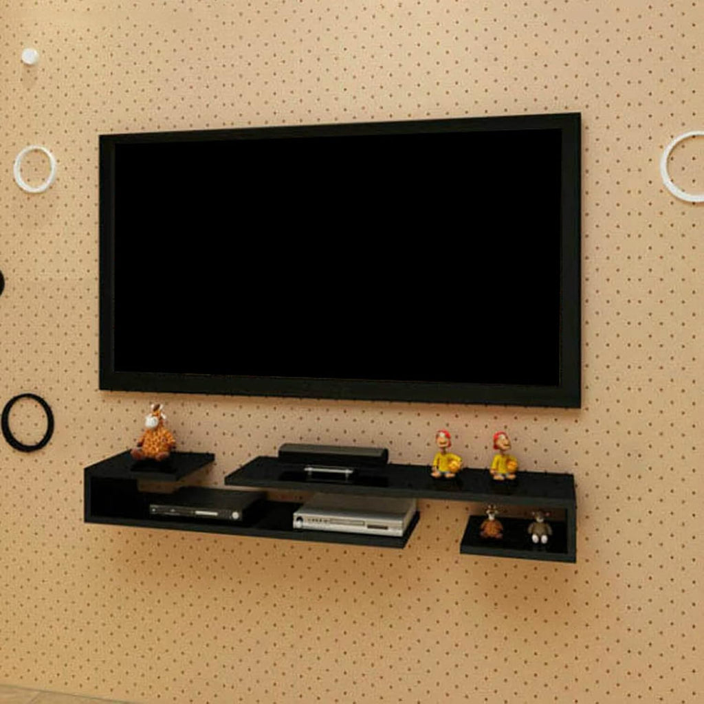 Wall Shelf Wall mounted TV Shelf Decorative Wall Display Floating Shelf TV Stand TV Console Audio-visual Equipment Shelves Set-top box WiFi Router CD DVD Media Storage Shelf Home Entertainment Center