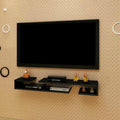 Wall Shelf Wall mounted TV Shelf Decorative Wall Display Floating Shelf TV Stand TV Console Audio-visual Equipment Shelves Set-top box WiFi Router CD DVD Media Storage Shelf Home Entertainment Center