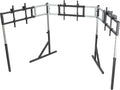 SimFab Triple Monitor and TV Floor Stand for Racing and Flight Simulators Model HD | Over 100x100mm VESA Mount, 40-55 inch Monitors or TVs (Triple Monitor or TV Stand, HD Mount Brackets)