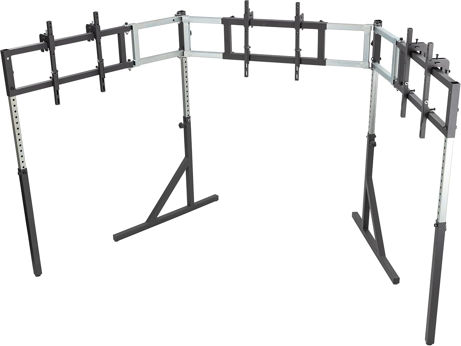 SimFab Triple Monitor and TV Floor Stand for Racing and Flight Simulators Model HD | Over 100x100mm VESA Mount, 40-55 inch Monitors or TVs (Triple Monitor or TV Stand, HD Mount Brackets)