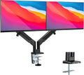Mount-It! Dual Monitor Arm for 2 Monitors 17' to 32' Screens, Holds 19.8lbs per Arm, Height Adjustable, Tilt/Swivel/Rotate, Gas Spring System, Max VESA 100x100, C-Clamp & Grommet Base