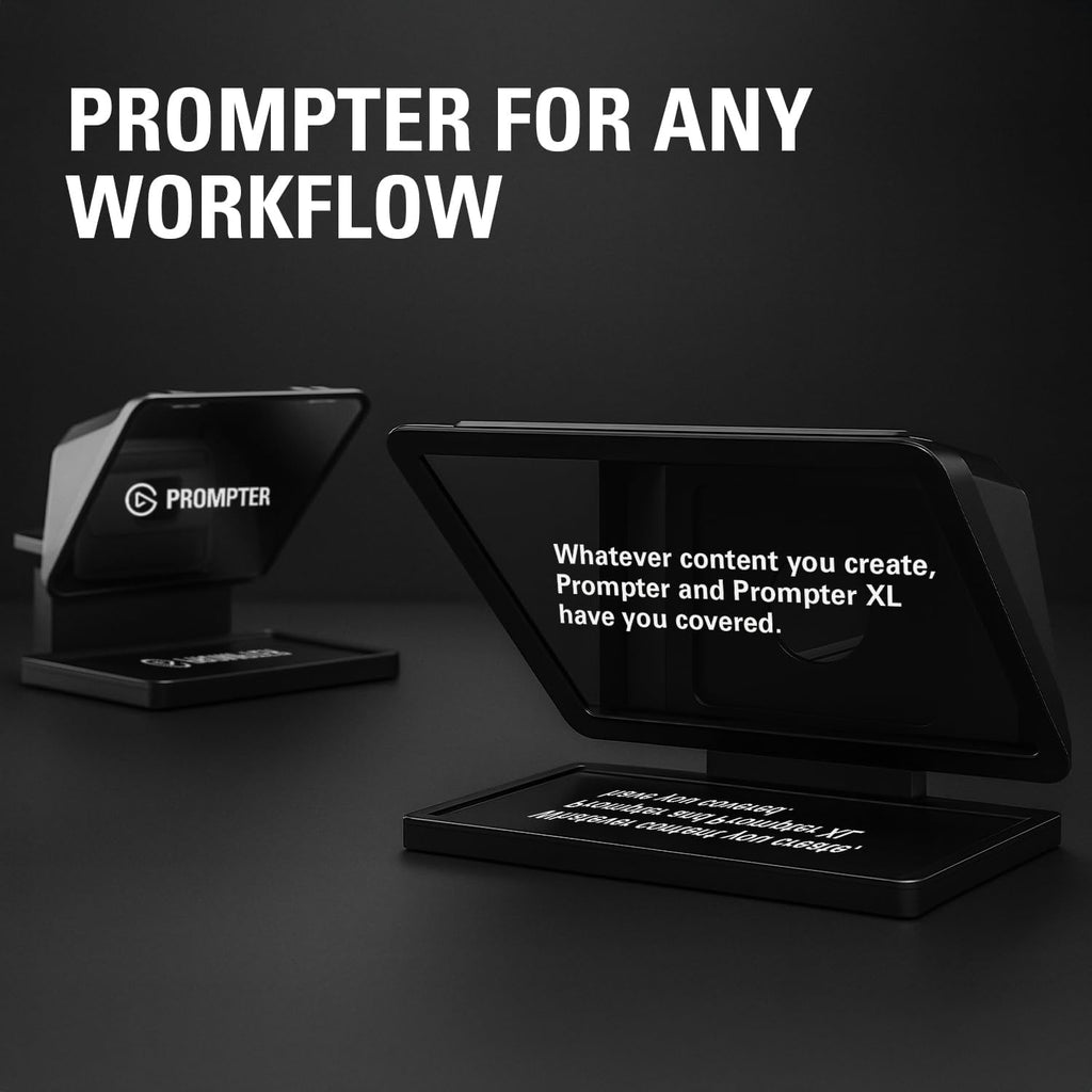 Elgato Prompter XL - Full-Sized Teleprompter with Removable Display, Video Conferencing Monitor, for DSLR Mirrorless & Studio Cameras, Single-Cable Setup - USB-C 3.2 for PC & Mac