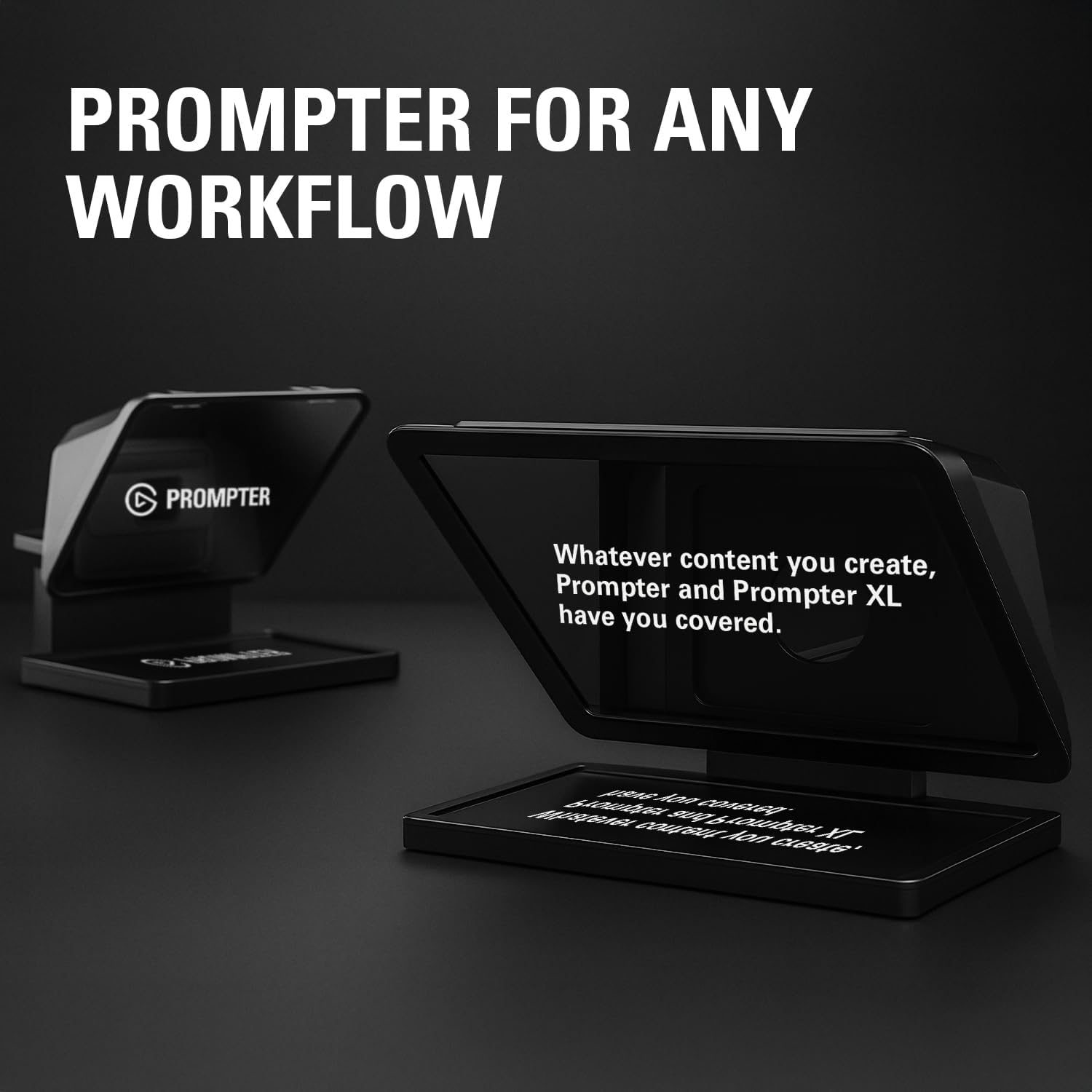 Elgato Prompter XL - Full-Sized Teleprompter with Removable Display, Video Conferencing Monitor, for DSLR Mirrorless & Studio Cameras, Single-Cable Setup - USB-C 3.2 for PC & Mac