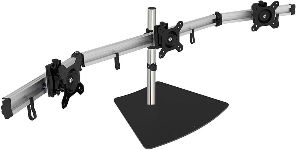 SIIG Premium Aluminum Triple Monitor Stand - 3 Monitors 13' to 27' Up To 17.6 lbs VESA 75 and 100 (CE-MT2111-S1)