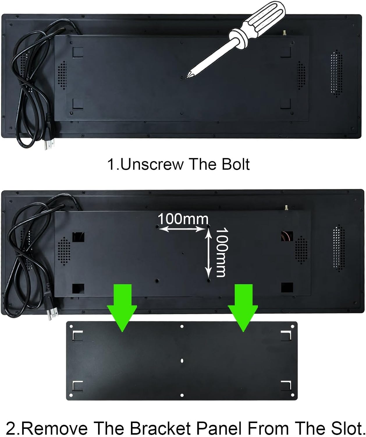 VSDISPLAY 28.6 Inch Digital Signage Commercial Display Advertising LCD Monitor Android7.1 IPS Screen 1920x540 for Store Supermarket Exhibition Marquee Display